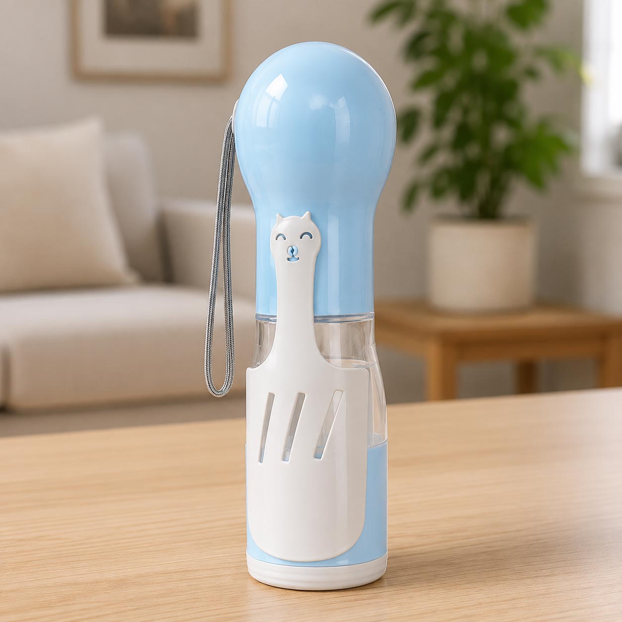 🐶 Botella portátil 4 en 1 para perritos y gatitos activos