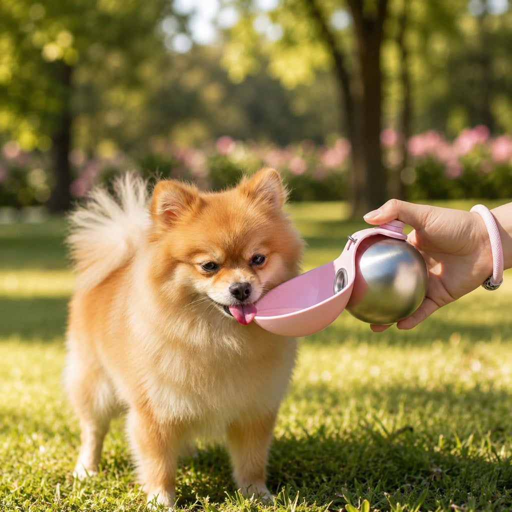 🐶 Botella portátil de acero inoxidable para perritos que aman jugar