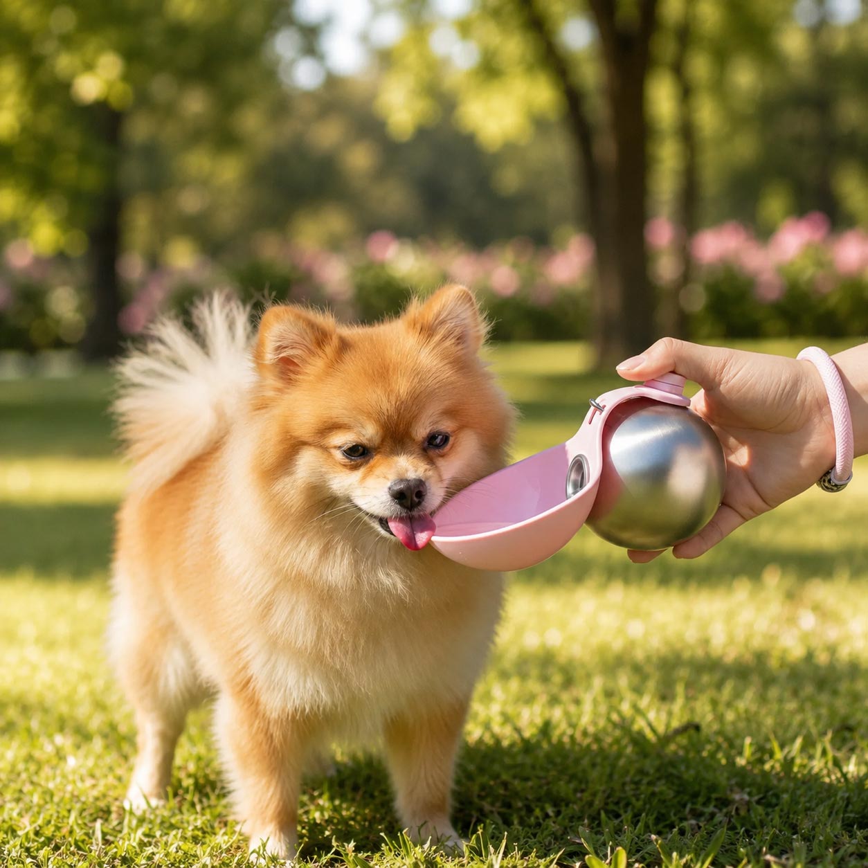 🐶 Botella portátil de acero inoxidable para perritos que aman jugar