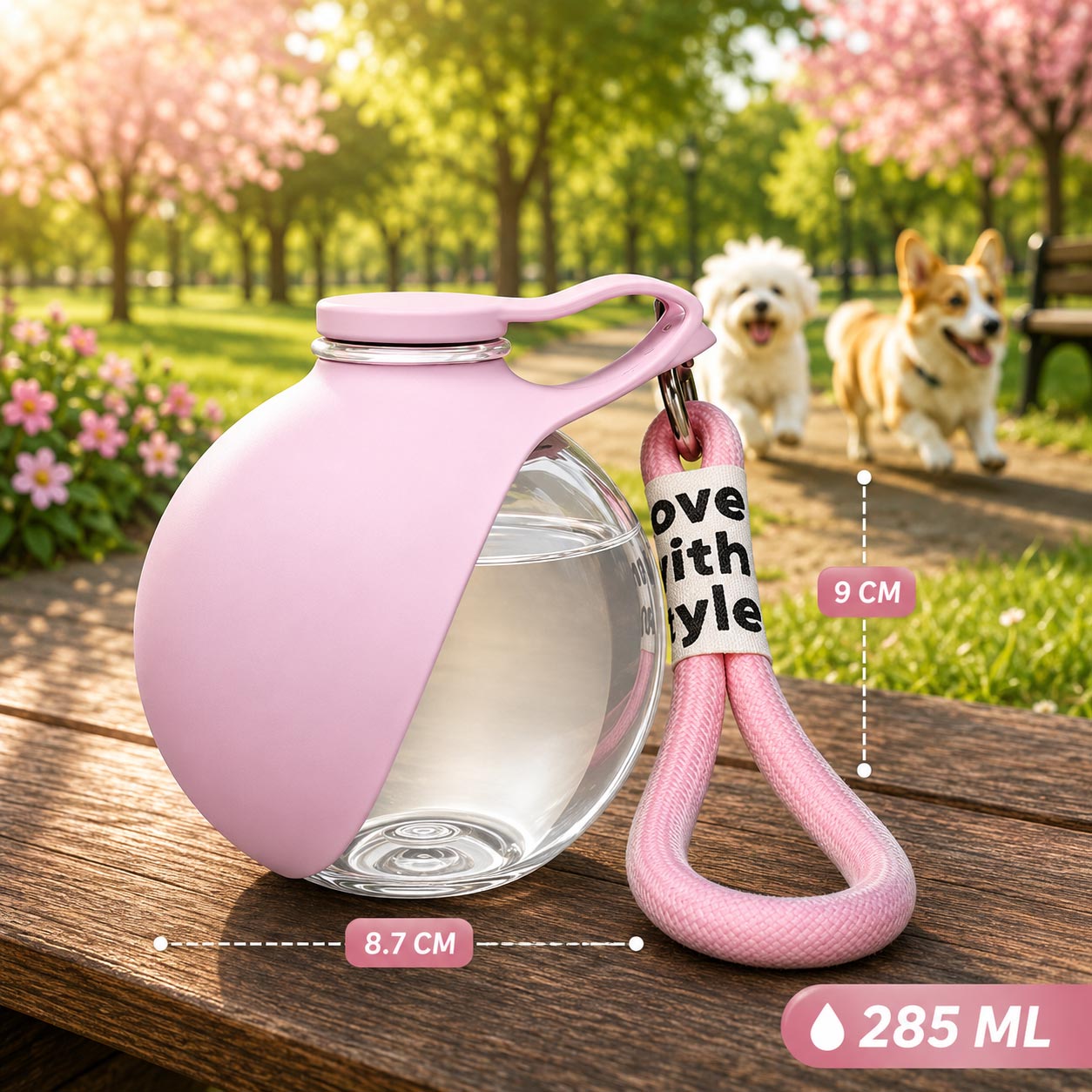 🐶 Botella portátil de acero inoxidable para perritos que aman jugar