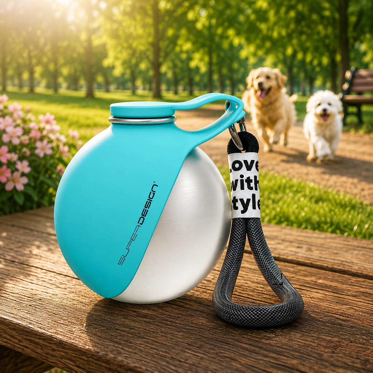 🐶 Botella portátil de acero inoxidable para perritos que aman jugar